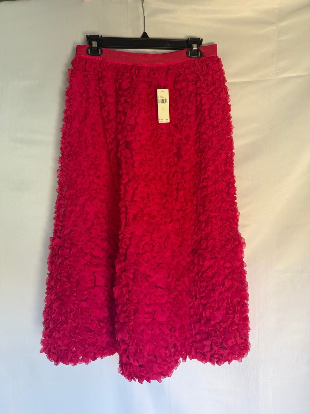 Maeve Anthropologie Pink Rose 3D Floral Textured Skirt NWT Size 6